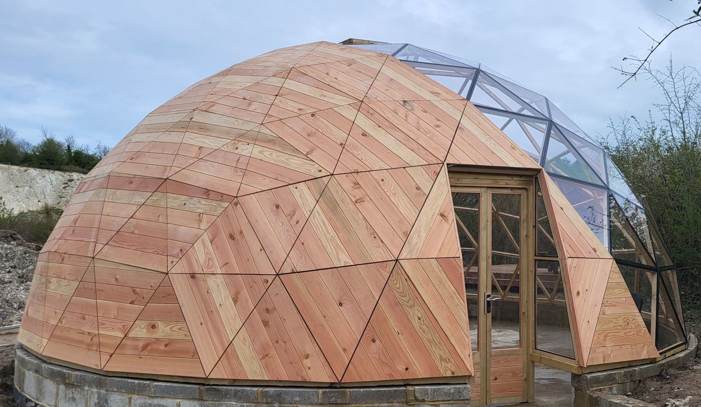 The hybrid dome in its former chalk quarry setting